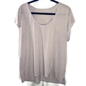 Madewell Striped Short Sleeve Tee - White and Tan